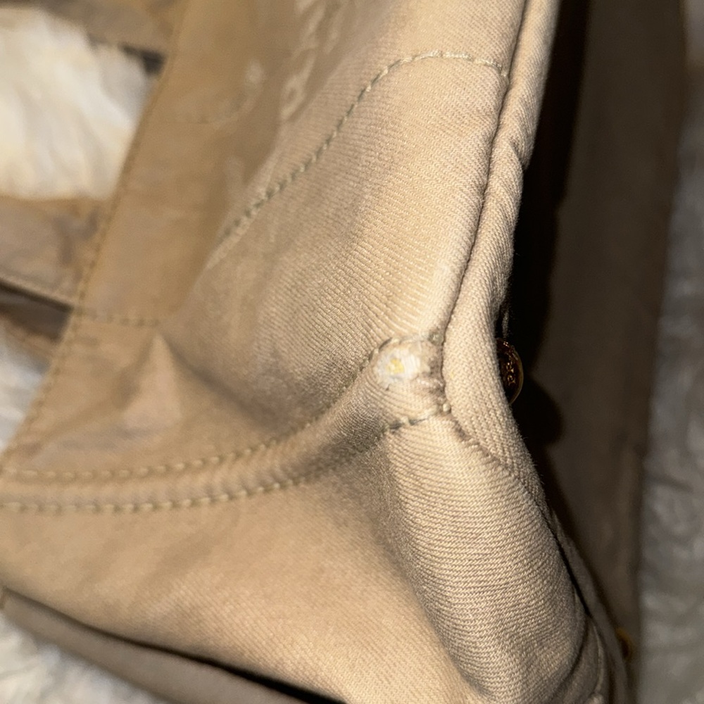 Prada Canapa Demin Logo Handle Bag EUC in Neutral - Picture 8 of 14